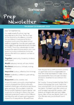 Prep School Newsletter 29.2.2024