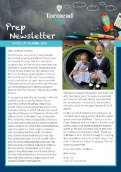 Prep School Newsletter 18.4.2024